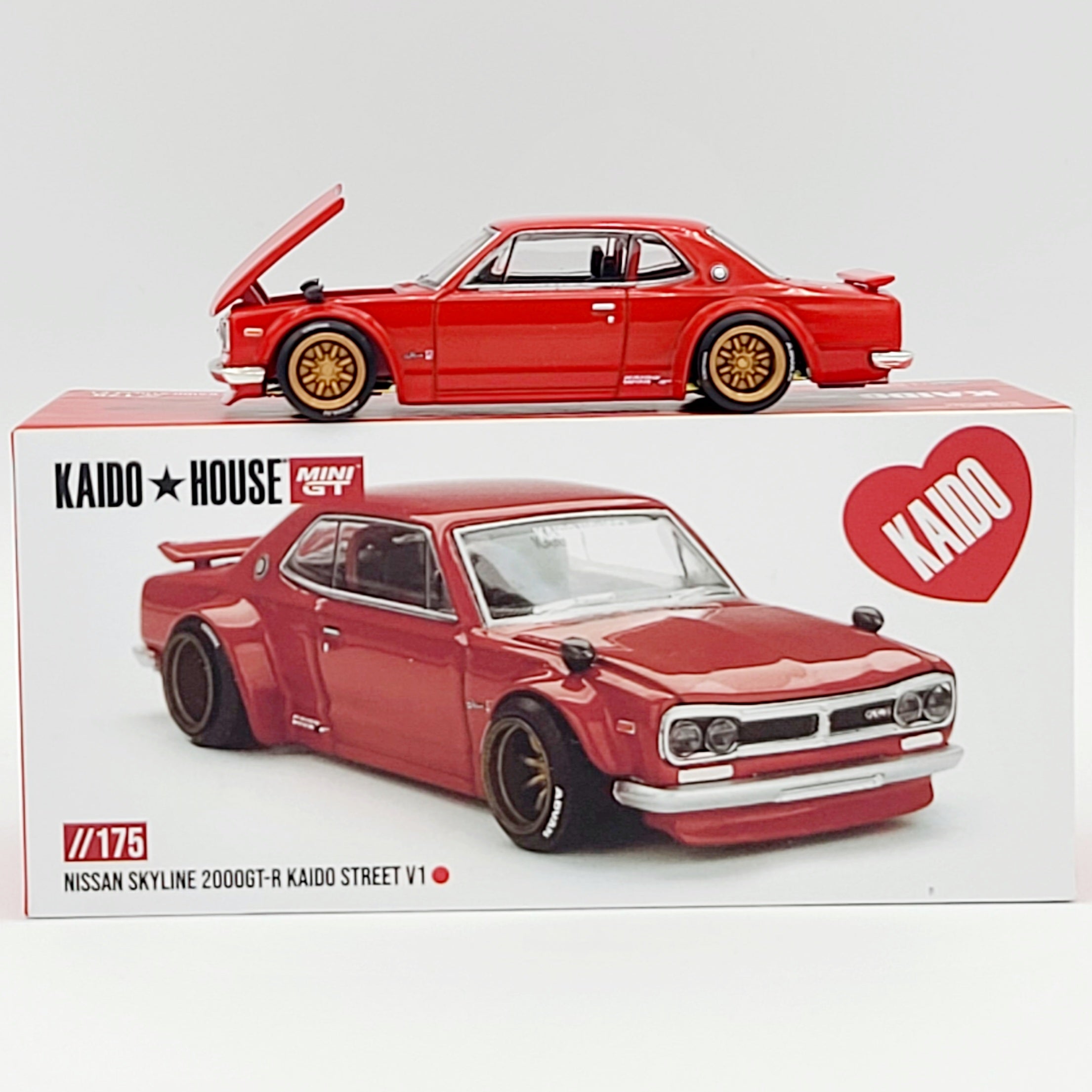 Kaido House x Mini GT Nissan Skyline 2000GT-R Kaido Street V1 - 1:64, Red (2025 Limited Edition)